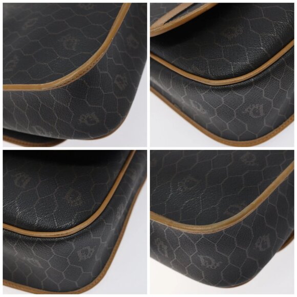 Christian Dior Honeycomb Canvas Shoulder Bag PVC Brown Gold Auth BA1926 - Picture 14 of 16